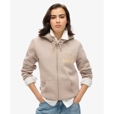 Sweat à capuche zippé à logo métallisé Luxe SUPERDRY