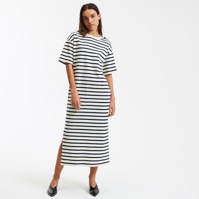 Robe droite rayée à manches courtes LA REDOUTE COLLECTIONS
