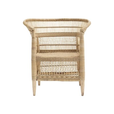 Fauteuil Arrondi Rotin Tressé Bois  Rika HOUSE DOCTOR