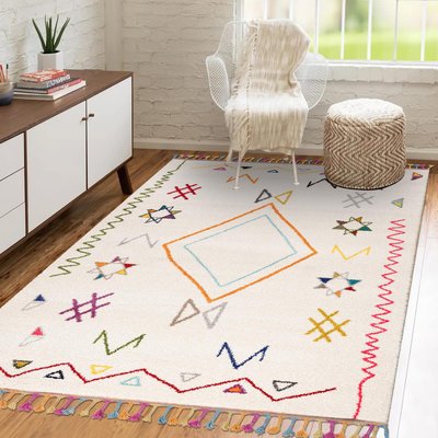 Tapis berbère tissé motif ethnic JADIDA UN AMOUR DE TAPIS