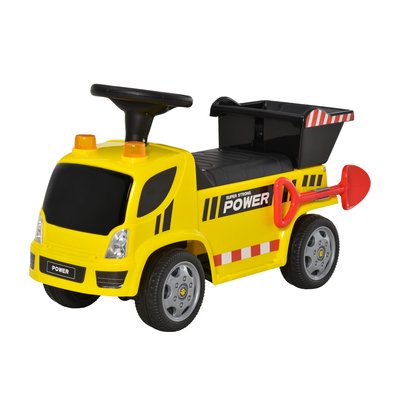 Porteur enfant camion benne pelle sons et lumières HOMCOM