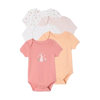 Lot de 5 bodies manches courtes VERTBAUDET