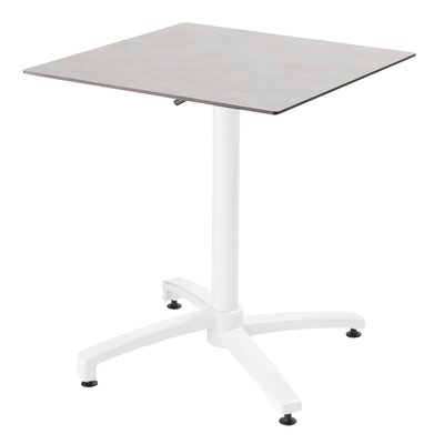 Table de jardin stratifié avec pied blanc inclinable, OPERA OVIALA