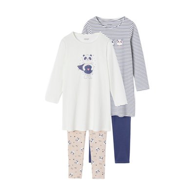 Lot de 2 chemises de nuit motif panda + leggings VERTBAUDET