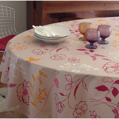 Nappe enduite ronde ou ovale Camélia FLEUR DE SOLEIL