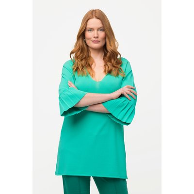 Pull avec col en V, manches 3/4 plissées ULLA POPKEN