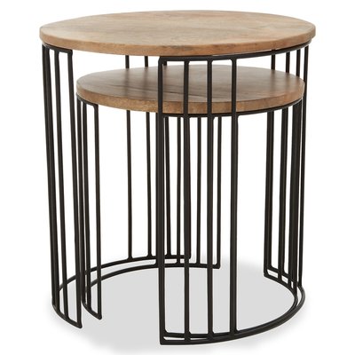 Mango Wood Side Table Nest (Set of 2) SO'HOME