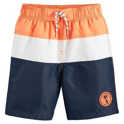 Recycled Tricolour Swim Shorts LA REDOUTE COLLECTIONS