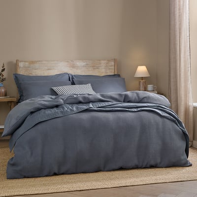 Hebden Relaxed Waffle 100% Cotton Duvet Cover and Pillowcase Set YARD