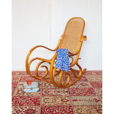 Rocking-chair cannage Alibert N°91 - Bon état DEBONGOUT