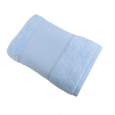 Serviette de bain en coton bouclette éponge avec bande à broder en toile AIDA LINANDELLE