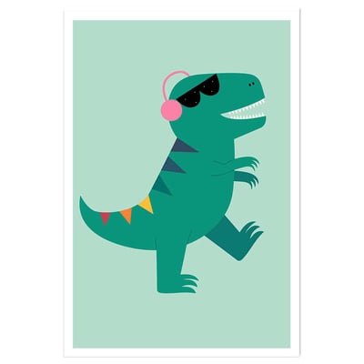 Affiche enfant dino music HEXOA