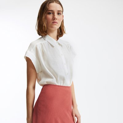 Camisa de lino sin mangas, fruncido en los hombros LA REDOUTE COLLECTIONS