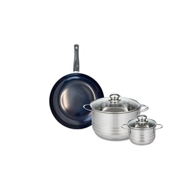 Batterie 1 poêle 24cm + 2 faitouts 12/20cm PRIMA BRILLANT ELO