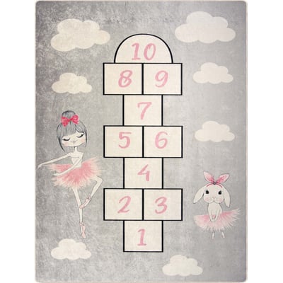 Tapis chambre enfant Marelle Gris EDEN