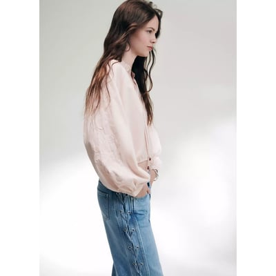 Blouse à manches bouffantes broderies MANGO TEEN