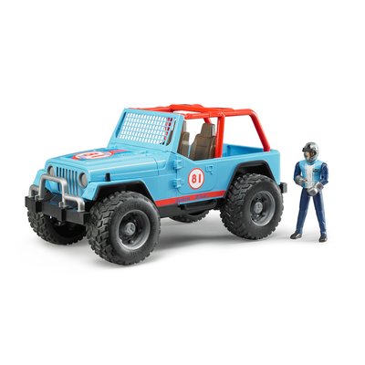Jeep cross country racer bleue avec conducteur BRUDER