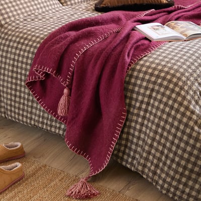 Lowen Wool  Blend Brushed Throw YARD