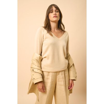 Pull Col V  Sable Phoebe JUST CASHMERE