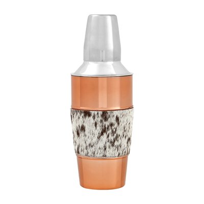 Cocktail Shaker in Cowhide & Copper SO'HOME