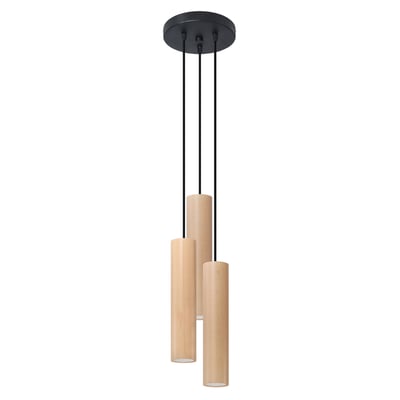 Suspension Bois Bois Naturel GU10 3 Lino EDEN