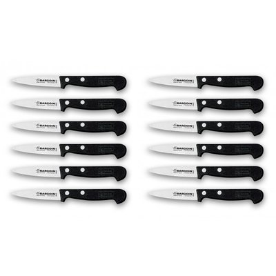 Lot de 12 couteaux modèle Office Bargoin lames 8cm avec manches rivet FISCHER