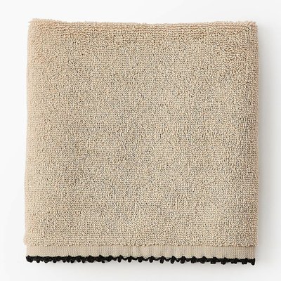 Serviette de toilette à finition croquet, en coton BIO GOTS MONOPRIX