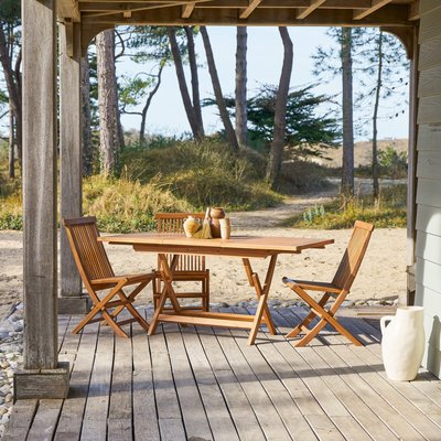 Table de jardin extensible pliante en acacia massif 4-6 pers. CAPRI TIKAMOON