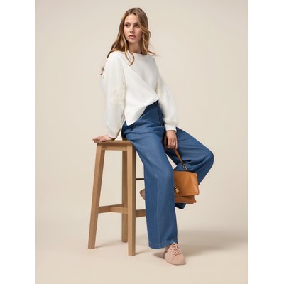 Pantalon palazzo réalisé en fluide effet denim OLTRE