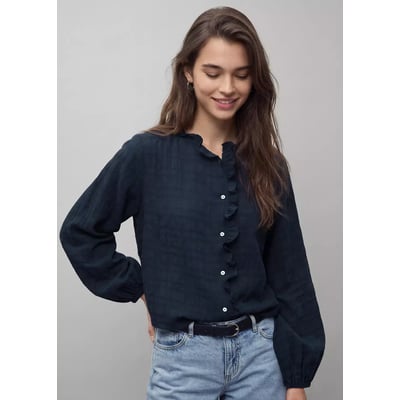Blouse texturée avec détail à volant MANGO TEEN