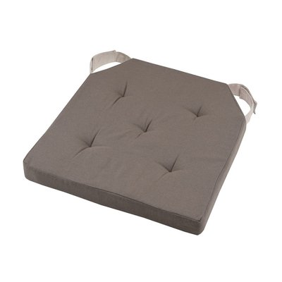 Lot De 4 Galettes De Chaise Duo Velcro 38x38 Taupe Lin DECORATIE