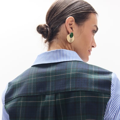 Chemise mixte à rayures tartan LOLA CASADEMUNT