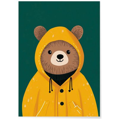 Affiche Ours en ciré jaune L'AFFICHERIE