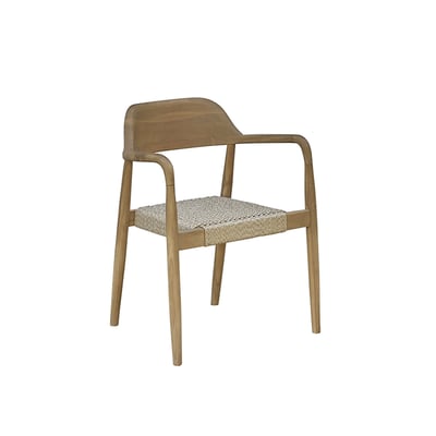 Fauteuil de jardin en teck massif et cordage  ALIZÉ BERAH GETAH