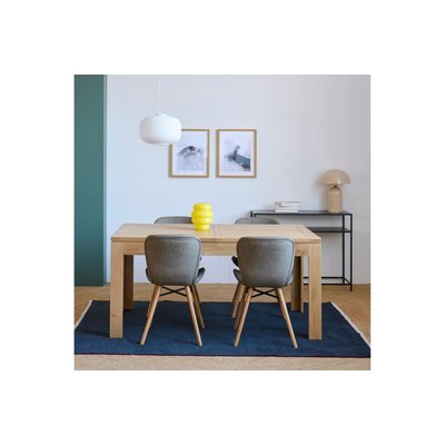 Table rectangulaire à rallonges L160/240  + 4 chaises tissu - BOSTON HELLIN, DEPUIS 1862