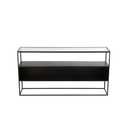 Console avec niche en métal noir et verre L140 - LUCE HELLIN, DEPUIS 1862