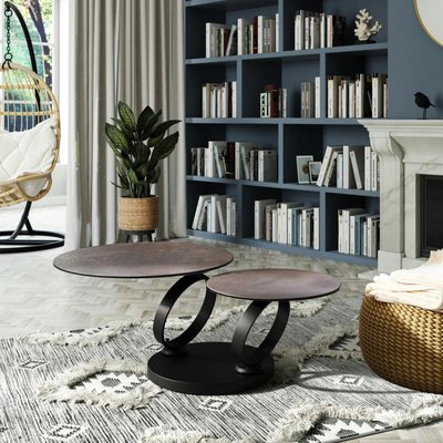 Table basse pivotante en céramique bronze LOMBARDIE PIER IMPORT