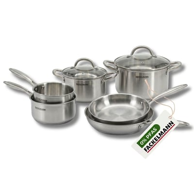 2 poêles 20/26cm, 2 faitouts 20/24cm, 2 casseroles 14/18cm VITA3 FACKELMANN
