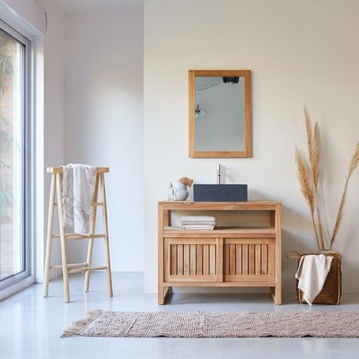 Meuble sous vasque en teck massif 90 cm COLONIAL TIKAMOON