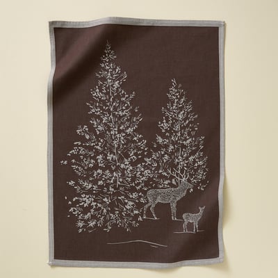 Torchon jacquard Trésor des forêts ma SYLVIE THIRIEZ