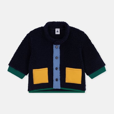 Cappotto a tinta unita imbottito, in sherpa PETIT BATEAU