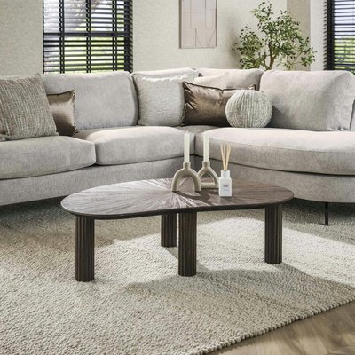 Table basse en bois de teck forme haricot YOGY PIER IMPORT
