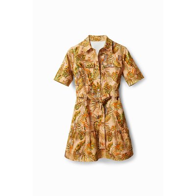 Robe chemise tropical - YELLOW - L DESIGUAL
