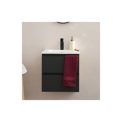 Meuble vasque 45cm et robinet noir SORRENTO MOB IN