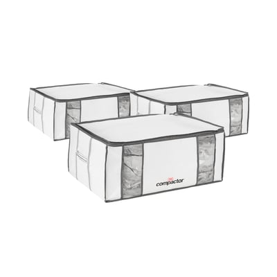 COMPACTOR - Lot 3 housses rangement sous vide XXL - 65 x 45 x H.27 cm - Bleu COMPACTOR