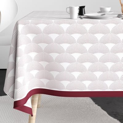 Nappe rectangulaire anti tache Coton Eclat Prune EDEN