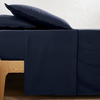 Drap plat en satin de coton lavé, 118 fils, Victor uni LA REDOUTE INTERIEURS