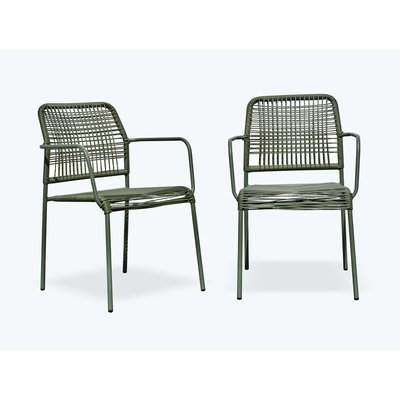 Lot de 2 fauteuils en corde et acier MARCEAU CITY GARDEN