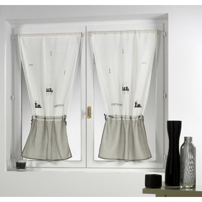 Paire de Voilage Etamine Avec Broderie 'Expresso' HOME MAISON