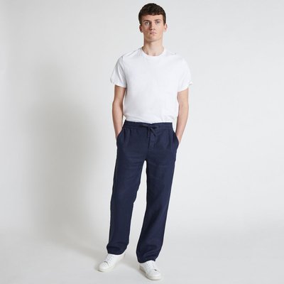 Pantalon élastiqué en lin MONOPRIX